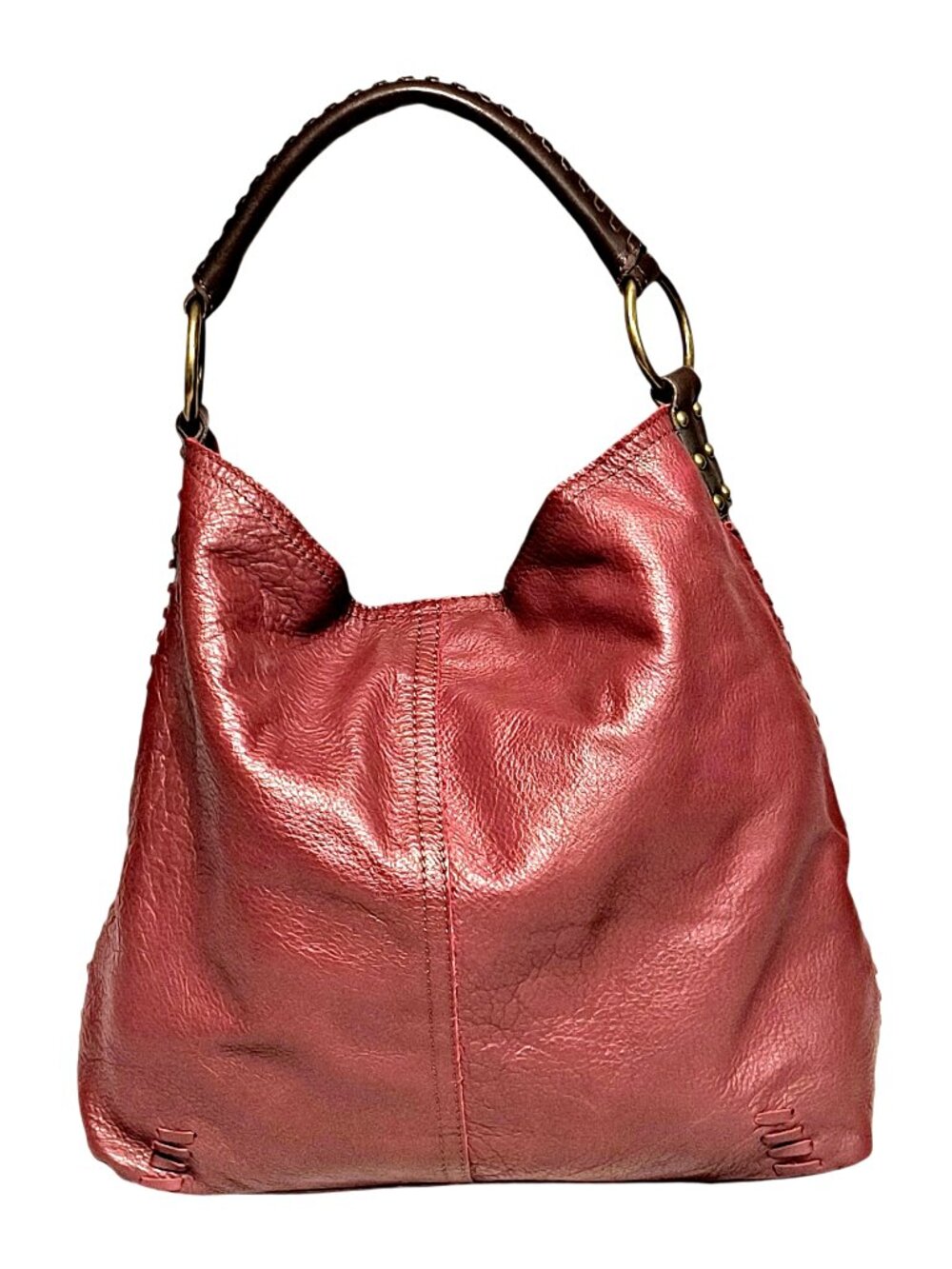 Vintage Lucky Brand Whipstitch Hobo Slouch Bag